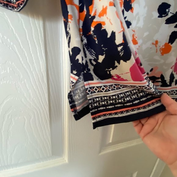 Embellished 3/4 Bell Sleeve V-Neck Tunic - Picture 3 of 5